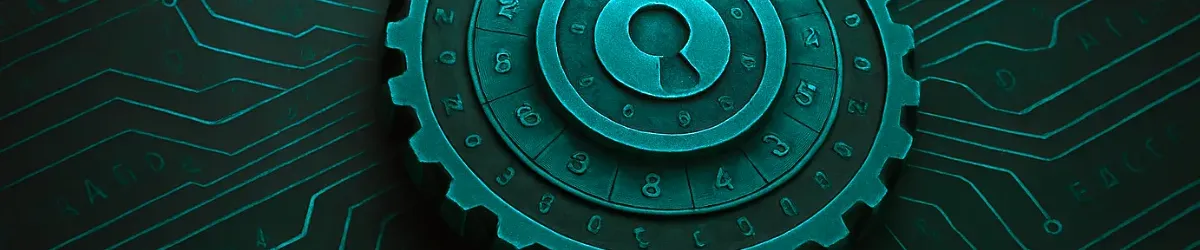 A cipher-wheel style lock representing the Data Encryption Standard