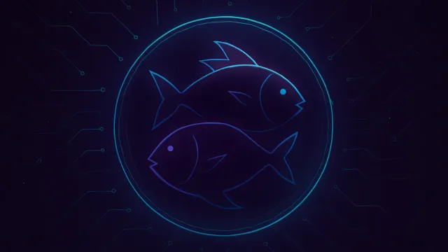 Two glowing fish icons representing the Twofish cipher