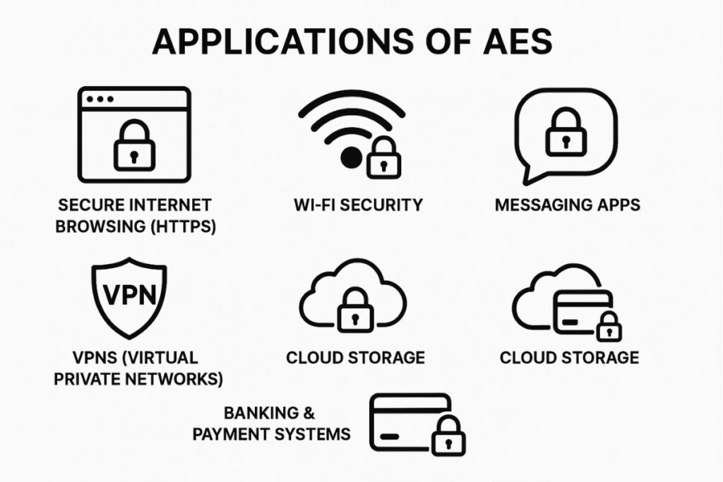 Applications of Advanced Encryption Standard AES