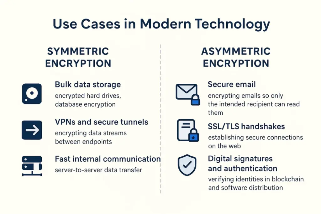 symmetric and asymmetric encryption usecases