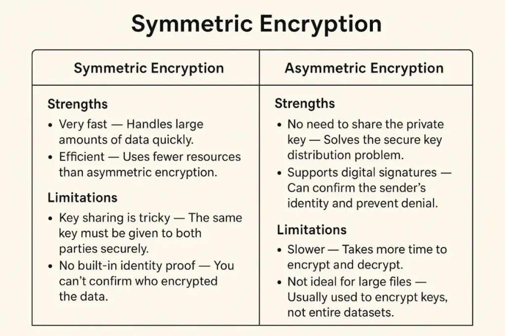 Symmetric and asymmetric encryption comparison